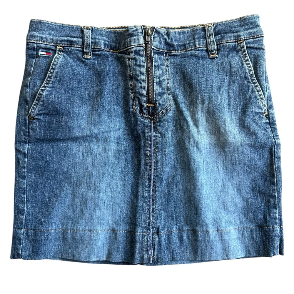 Vintage Y2K Tommy Hilfiger Classic Blue Denim Mini Skirt size 7